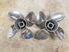 New Pair Of 4 Blade 14 14 X 17p Evinrude Johnson Cyclone Ss Props 1966 1967