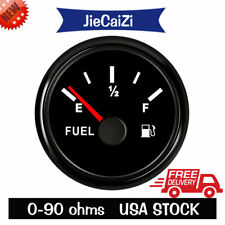 52mm Fuel Level Gauge 0-90 Ohms For Car Truck Motorcycle Marine Black Usa Stock