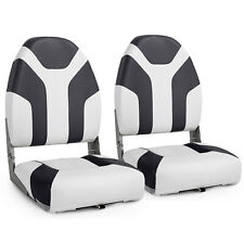 Northcaptain Q1 Deluxe Whitecharcoal High Back Folding Boat Seat 2 Seats