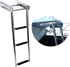 3 Steps Boat Ladder Stainless Steel Telescoping Folding Yacht Pontoon Ladder