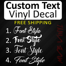 Cursive Custom Text Vinyl Decal Sticker Script Personalized Lettering Fancy