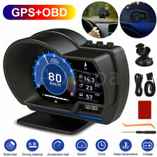 Obd2gps Hud Gauge Head Up Car Digital Display Speedometer Turbo Rpm Alarm Temp