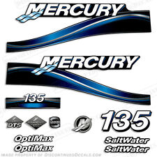 2005 Blue Mercury 135hp Saltwater Optimax Outboard Engine Decals Reproductions