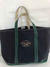 Ll Bean Vintage Boat And Tote Canvas Open Top Navy Green First American Eagle