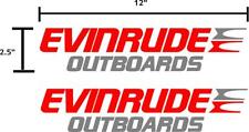 2 Pack Evinrude Outboard Red And Grey Decals Stickers Graphics.