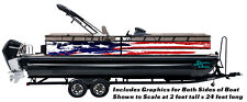 American Flag Distressed Graphic Wrap Kit Decal Bass Fishing Boat Vinyl Pontoon