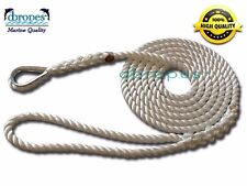 3 Strand Mooring Pendant 100 Nylon Rope 12 In X 8 Ft With Thimble Ts 6400 Lbs