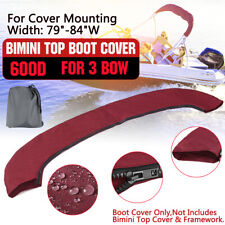 Bimini Top Boot Cover Storage Bag Sock Boat Shade No Frame 3 Bow 79-84w