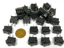 25 Pieces Black Small Rocker Switch 15mm X 10mm 2pin Onoff Spst 6a 15x10mm B22