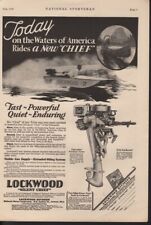 1929 Lockwood Silent Chief Racing Outboard Motor Boat Travel Canoe Ad16730