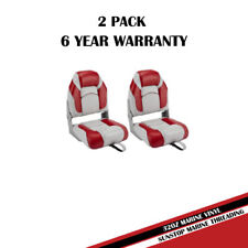Deckmate High Back Folding Bass Boat Seat Red And Light Gray 2-pack