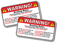 Boating Rules Warning Safety Instruction Funny Sticker Decal Window Bumper Boat
