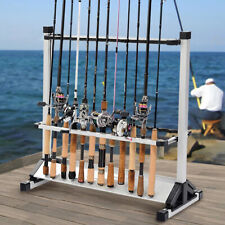 24 Rod Fishing Pole Holder Aluminum Alloy Rack Stand Portable Storage Tool Us