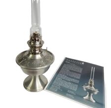 Rare Ltd Ed Signed Vermont Danforth Pewter Oil Lamp Glass Chimney Numbered