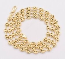 4.5mm Puffed Anchor Mariner Chain Necklace 14k Yellow Gold-plated Silver 925
