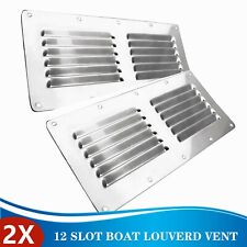 2x Stamped Louvered Vent Air Grill Cover Stainless Steel Louver Ventilation Boat