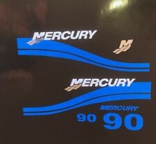 Mercury Outboard Decals Marine Vinyl Set Blue White And Chrome
