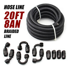 20ft 8an Nylon Braided Fuel Line Kit W Oilgasfuel Hose End Fittings Adapters