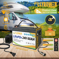 Fllyrower 24v Lithium 60ah Battery Lifepo4 For Marine Trolling Motor Rv Solar