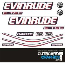 Evinrude 25hp Etec E-tec Outboard Engine Decalssticker Kit