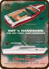 1957 Chris Craft Commander Continental Wood Boat Decorative Replica Metal Sign
