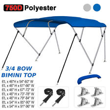 750d Bimini Top 3 Bow 4 Bow Canopy Boat Cover 6ft 8ft Long With Rear Poles
