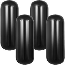 4 Ribbed Boat Fenders 10x 28 Black Center Hole Bumpers Mooring Protection