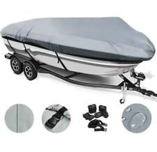 17-19ft Waterproof 600d Oxford Fabric V Shape Boat Cover Gray With Storage Bag