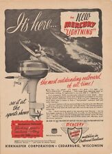 1947 Mercury Outboard Motors - Lightning - Boats Race - Magazine Print Ad Photo