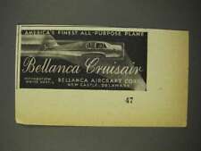 1940 Bellanca Cruisair Plane Ad - Finest All-purpose