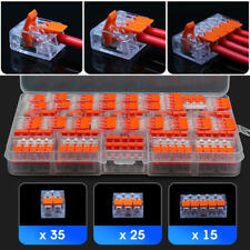 75x Reusable For 221 Electrical Connectors Wire Block Clamp Terminal Cable Kit
