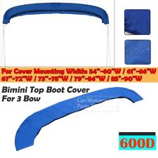 600d Bimini Top Boot Cover Storage Bag Sock Boat Shade No Frame Blue For 3 Bow