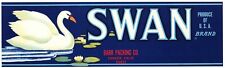 Swan Brand Sanger Barr Packing An Original Produce Crate Label Zip M43