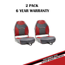 Deckmate Economy High Back Folding Bass Boat Seats Red And Charcoal 2-pack