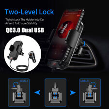 Car Auto Phone Holder Music Player Bluetooth Transmitter Wqc3.0 Dual Usb Charge