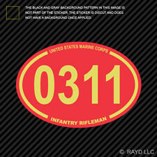 United States Marine Corps Mos 0311 Infantry Rifleman Red Oval Sticker Usmc