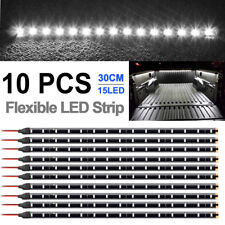 10x White 12 15smd Flexible Led Strip Light For Car Truck Suv Boat Waterproof